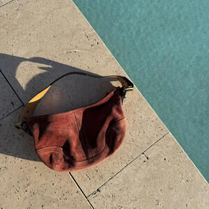 Vintage Coach Women's Suede Shoulder Bag Y2K